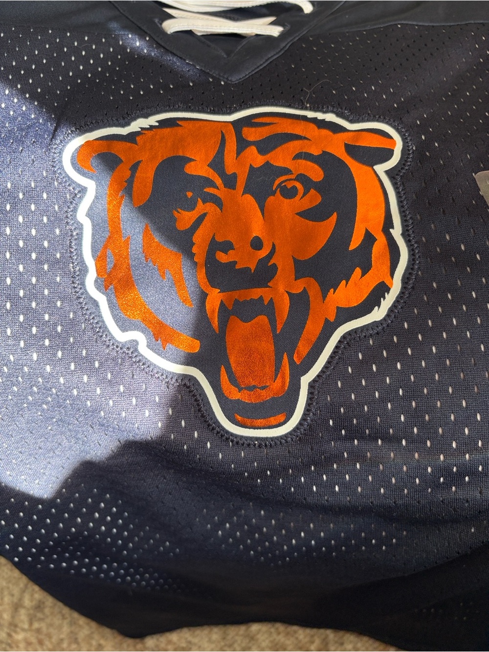 NFL Women's Navy and Orange Lace-Up Chicago Bears Jersey